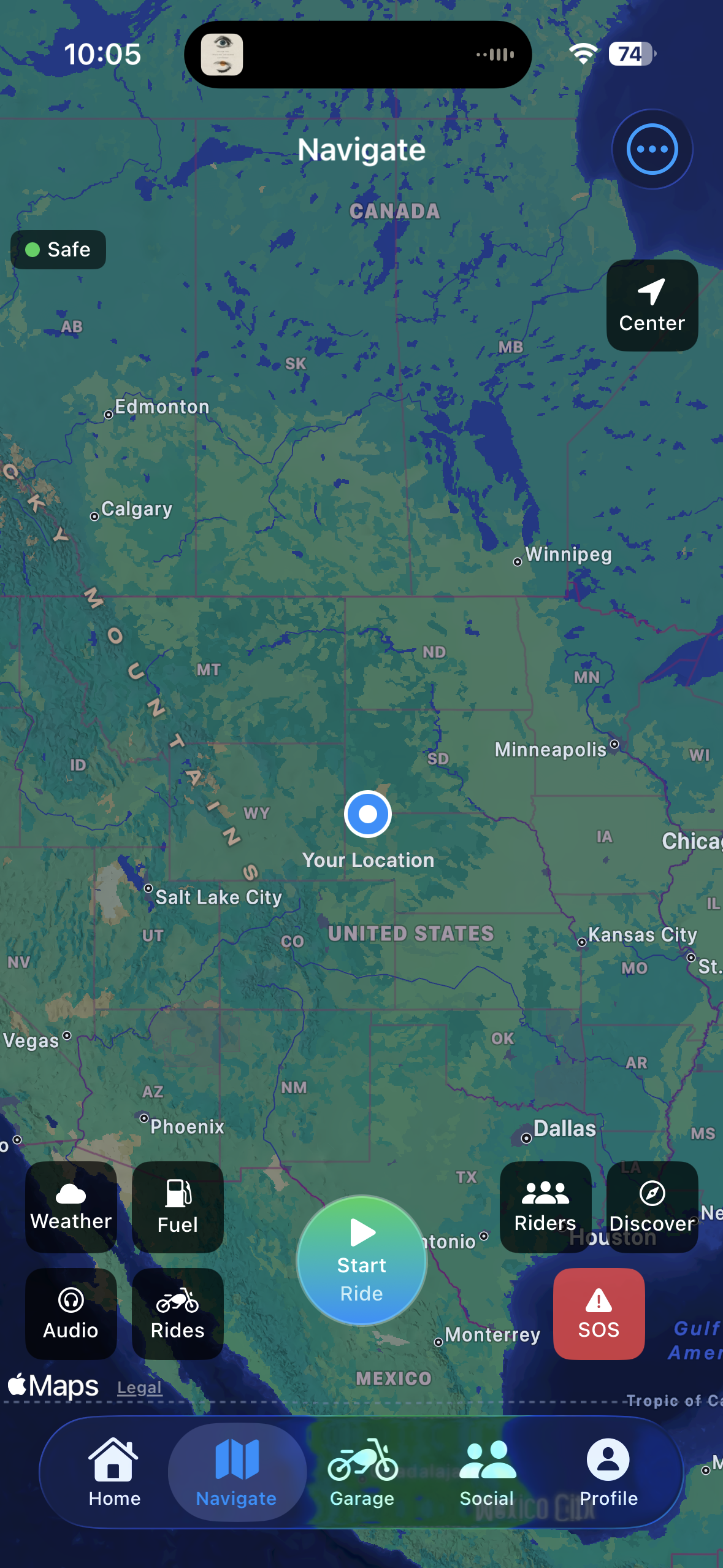 MotoRev Navigate Screen